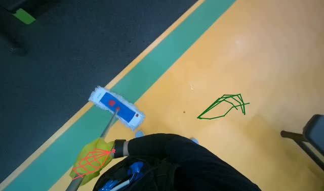 Mopping gym floor: egocentric robotics sample