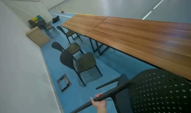 Wiping chairs around table: egocentric robotics sample