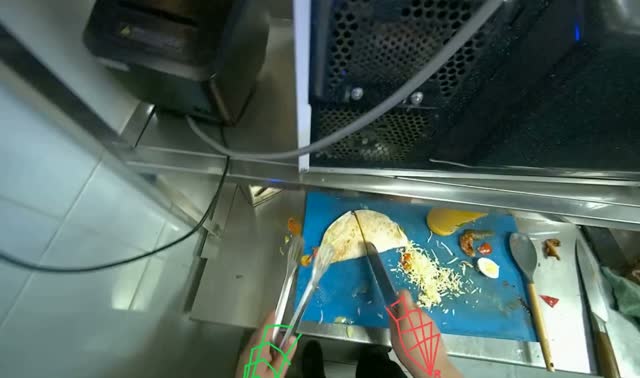 Preparing and plating cooked tortilla: egocentric robotics sample