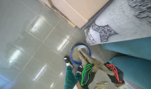 Wringing out mop cloth: egocentric robotics sample