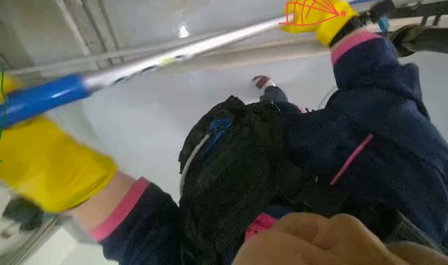Cleaning pipes and floor: egocentric robotics sample