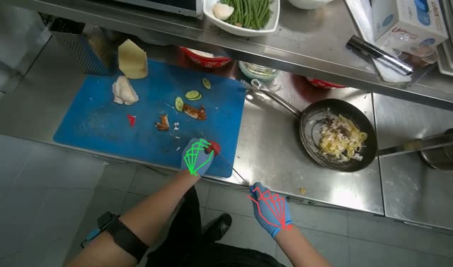 Chopping tomatoes on cutting board: egocentric robotics sample