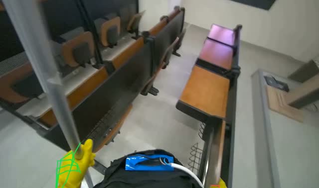 Mopping lecture hall floor: egocentric robotics sample