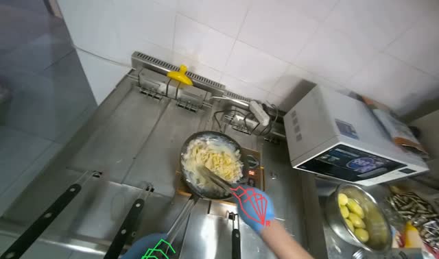 Stirring food in pan: egocentric robotics sample