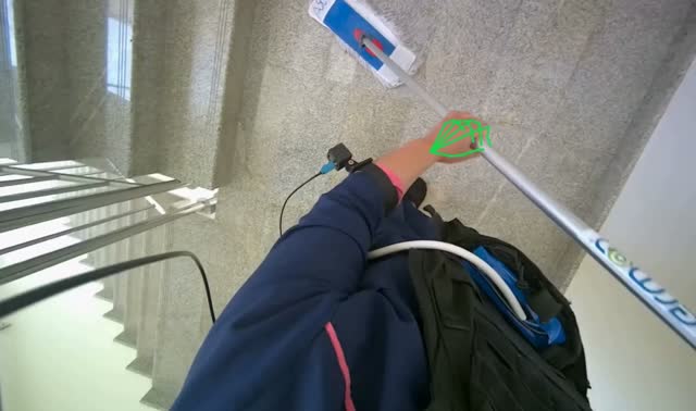 Mopping stairwell floor: egocentric robotics sample