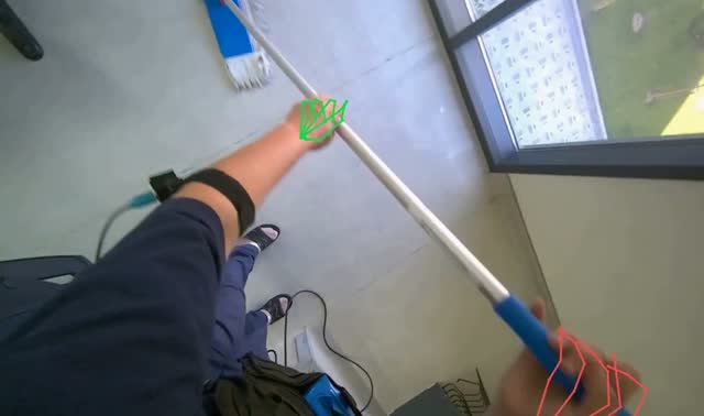 Mopping lecture hall floor: egocentric robotics sample
