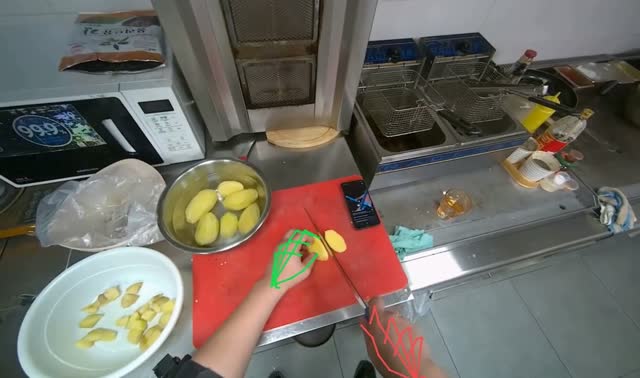 Slicing potatoes: egocentric robotics sample