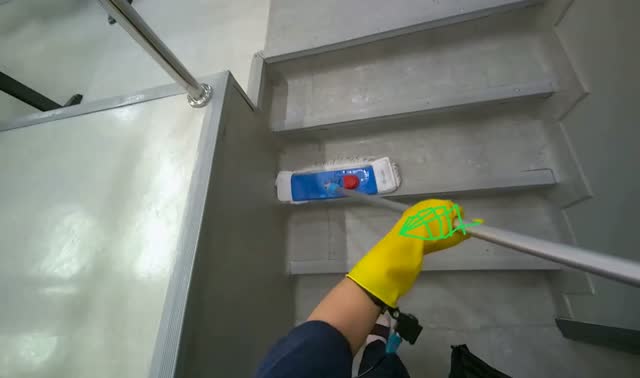 Mopping classroom stairs: egocentric robotics sample