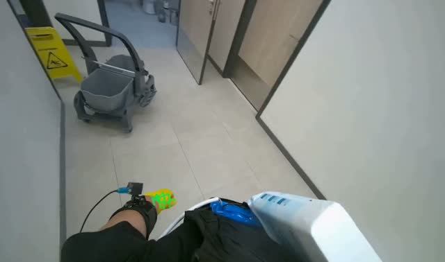 Organizing and stocking cleaning cart: egocentric robotics sample