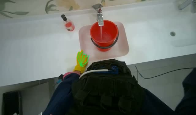 Preparing cleaning supplies: egocentric robotics sample