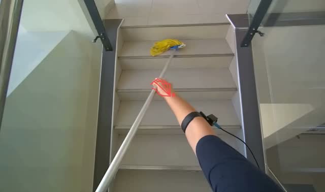Mopping stairs: egocentric robotics sample