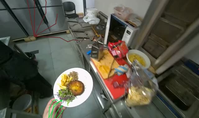 Plating food onto a dish: egocentric robotics sample