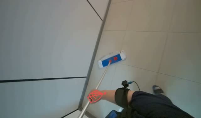 Mopping room floor: egocentric robotics sample