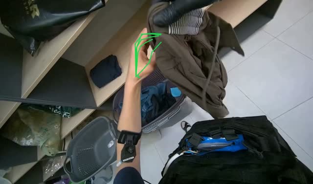 Sorting and folding clothes from basket: egocentric robotics sample