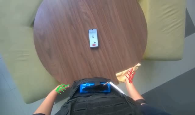 Wiping round wooden table: egocentric robotics sample