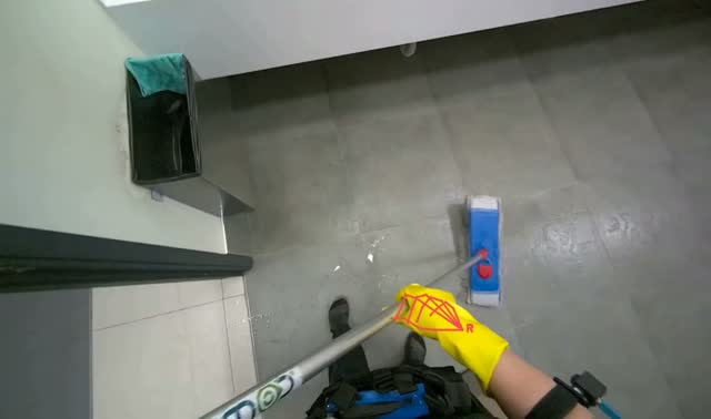Mopping tiled floor: egocentric robotics sample