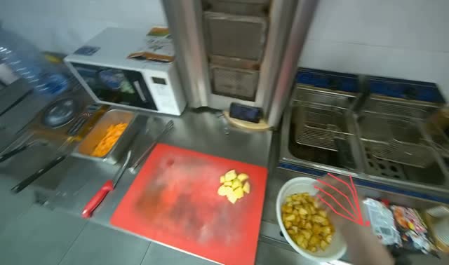 Frying potatoes: egocentric robotics sample
