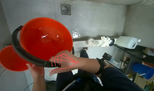 Preparing cleaning supplies: egocentric robotics sample