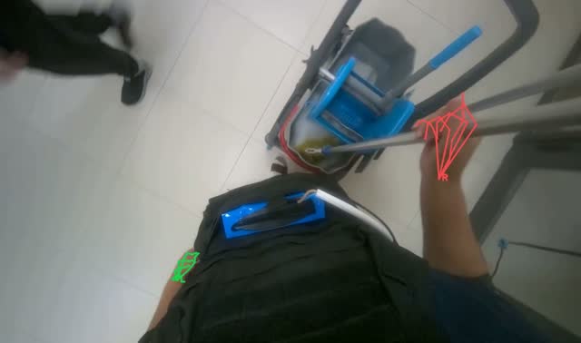 Preparing mop for cleaning: egocentric robotics sample