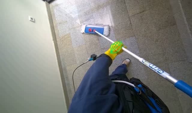 Mopping tiled floor: egocentric robotics sample