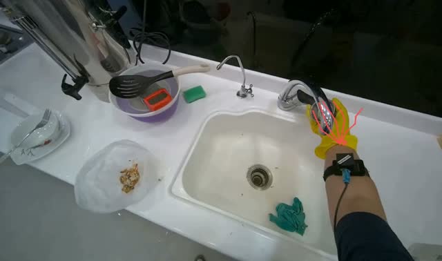 Cleaning kitchen counter and sink: egocentric robotics sample