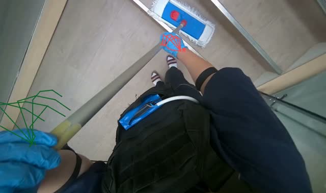 Mopping stairs and landing: egocentric robotics sample