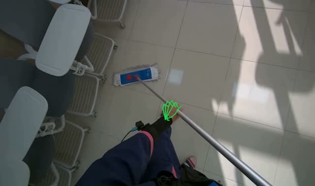 Mopping the tiled floor: egocentric robotics sample