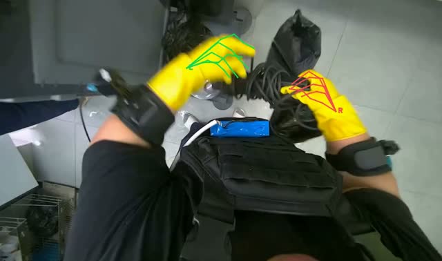 Collecting trash and bagging it: egocentric robotics sample