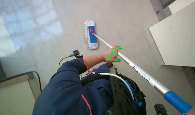 Mopping hallway floor: egocentric robotics sample