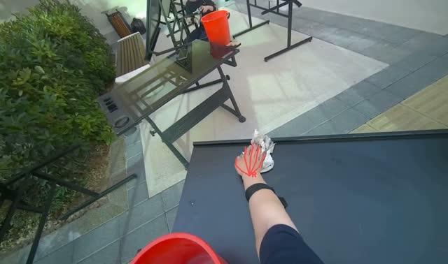Cleaning tables: egocentric robotics sample