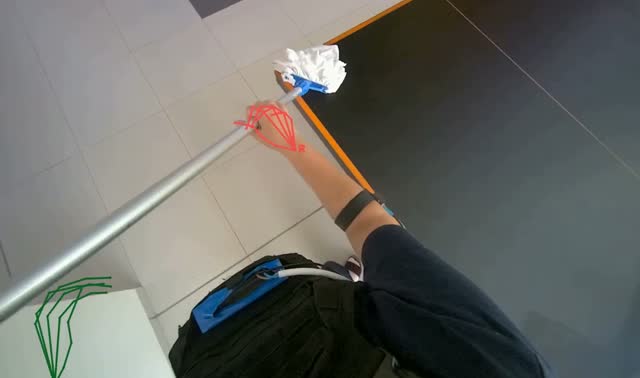 Cleaning surfaces with mop: egocentric robotics sample
