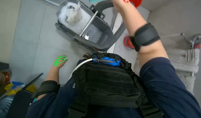 Preparing cleaning equipment: egocentric robotics sample