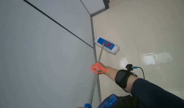 Mopping room floor: egocentric robotics sample
