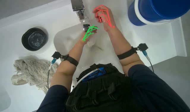 Washing cleaning cloths and sponges: egocentric robotics sample