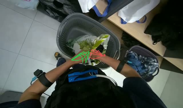 Sorting clothes into bag: egocentric robotics sample
