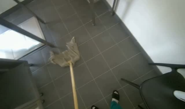 Mopping kitchen floor: egocentric robotics sample