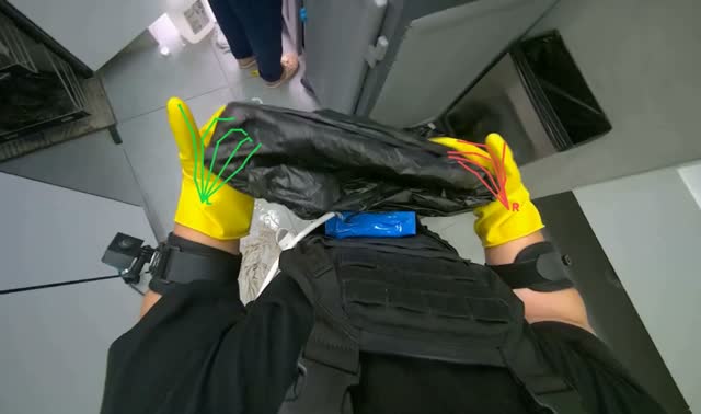 Preparing cleaning supplies and bins: egocentric robotics sample