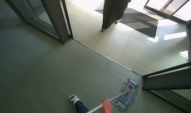 Mopping entrance floor: egocentric robotics sample
