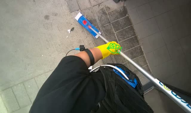 Collecting trash from floor: egocentric robotics sample