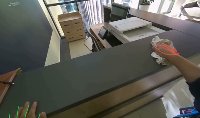 Wiping reception desk: egocentric robotics sample