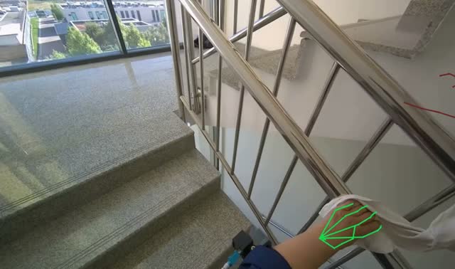 Wiping staircase handrails: egocentric robotics sample