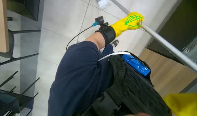 Mopping tiled floor: egocentric robotics sample