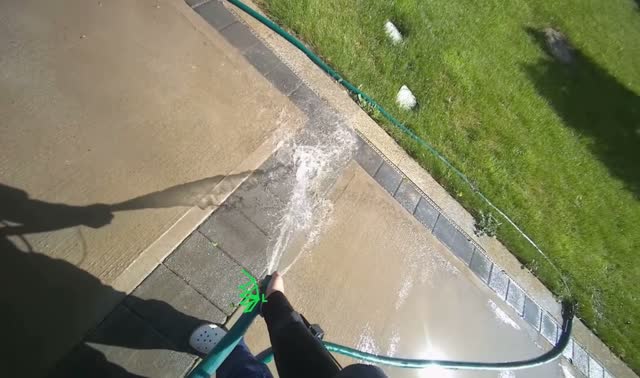 Rinsing concrete ground: egocentric robotics sample