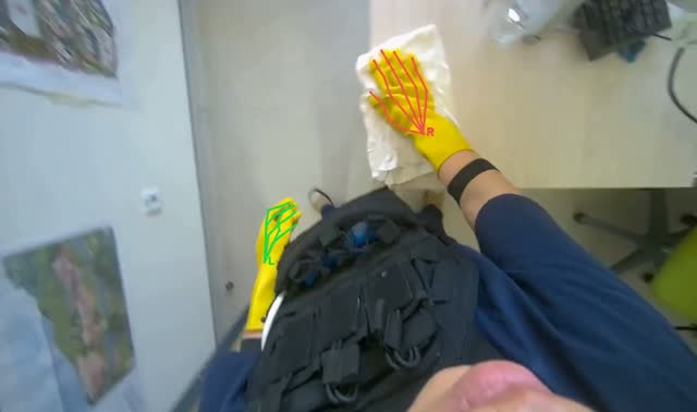 Wiping office surfaces: egocentric robotics sample