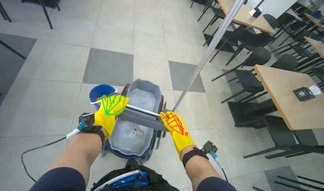Preparing the mop: egocentric robotics sample