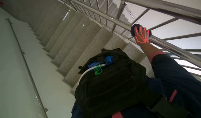 Wiping metal stair railings: egocentric robotics sample
