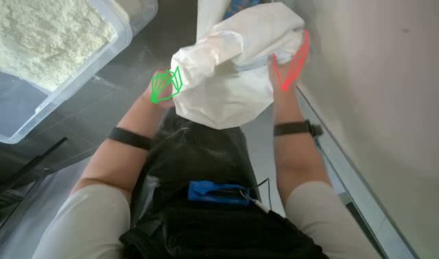 Folding and disposing of empty bag: egocentric robotics sample