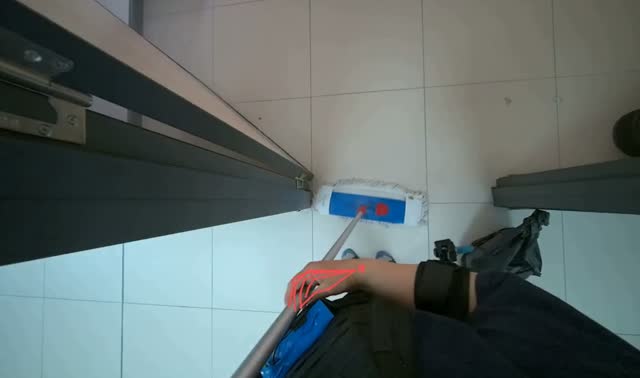 Mopping room floor: egocentric robotics sample
