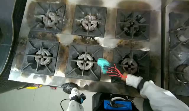 Cleaning cooking range: egocentric robotics sample