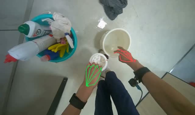 Preparing cleaning solution: egocentric robotics sample